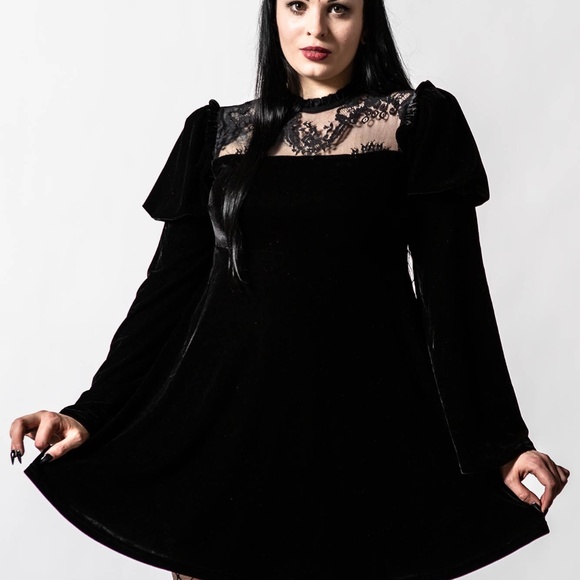 KILLSTAR Crimson Kiss Dress [BLACK] Medium - Picture 3 of 4